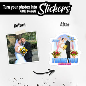 Personalized Stickers for Couples Wedding Thank You
