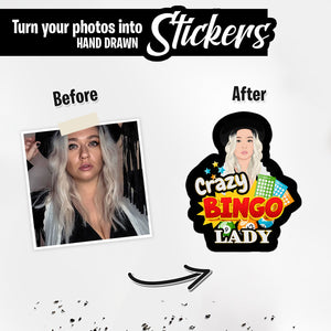 Personalized Stickers for Crazy Bingo Lady