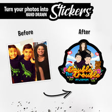 Load image into Gallery viewer, Personalized Stickers for Double the Trouble Twin Mom
