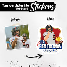 Load image into Gallery viewer, Personalized Stickers for Football Sports Portrait
