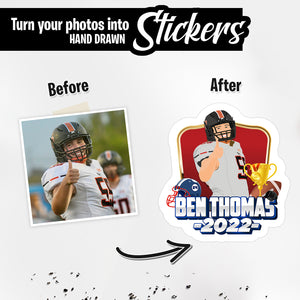 Personalized Stickers for Football Sports Portrait