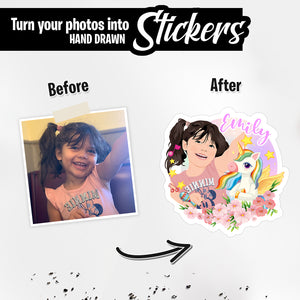 Personalized Stickers for Girls Unicorn Name