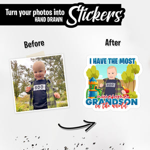 Personalized Stickers for Most Awesome Grandson
