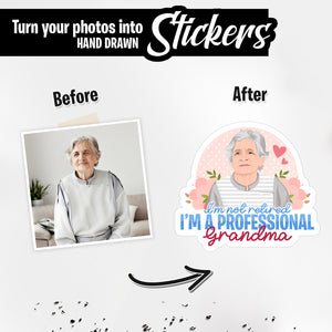 Personalized Stickers for Not retired professional grandma