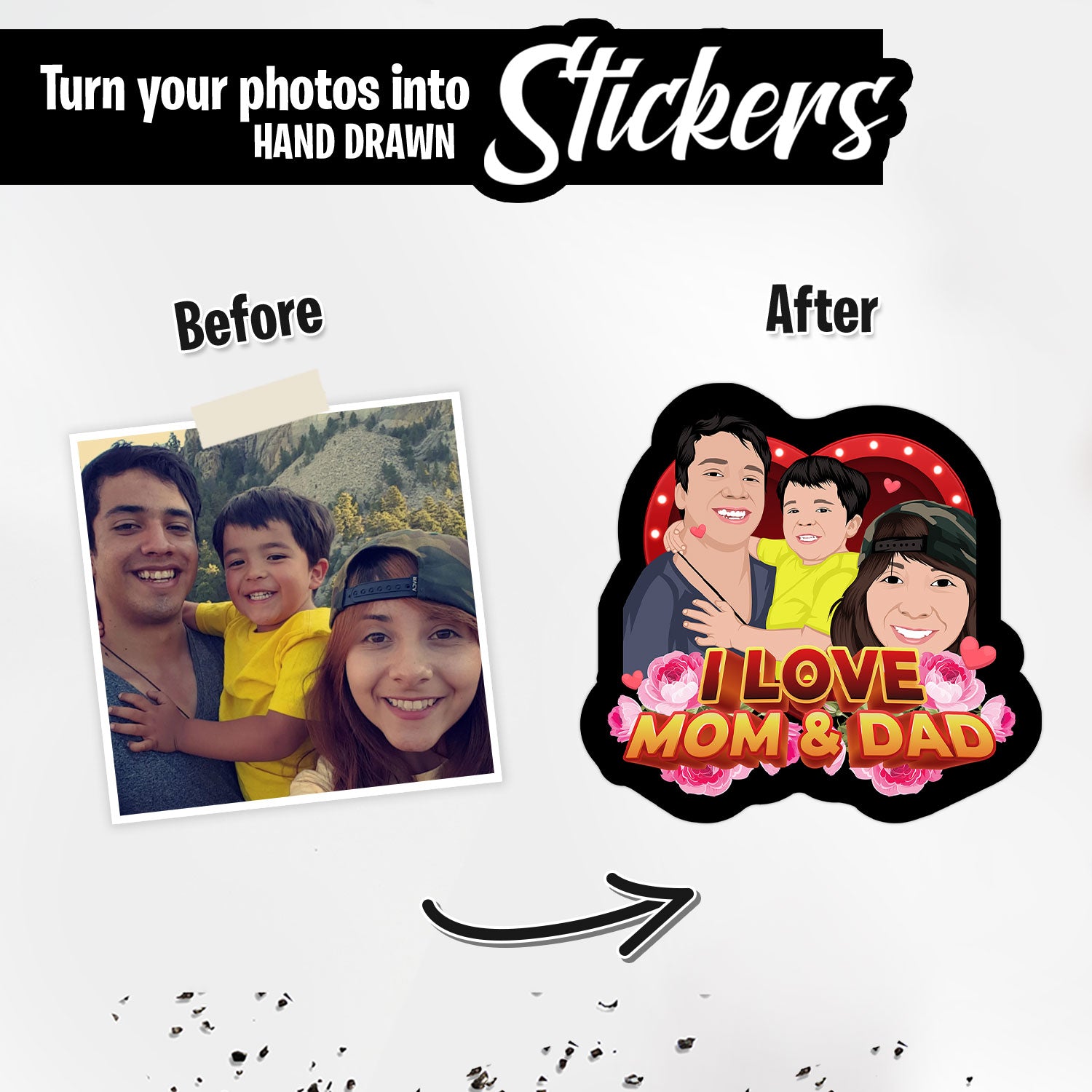 Personalized Mom and Dad Stickers – Personalized Drawing Gifts