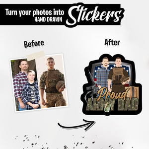 Personalized Stickers for Proud Army Dad