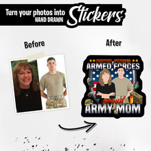 Load image into Gallery viewer, Personalized Stickers for Proud Army Mom
