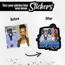 Load image into Gallery viewer, Personalized Stickers for Proud Navy Mom
