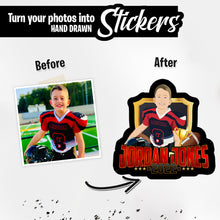 Load image into Gallery viewer, Personalized Stickers for School Sports Football Name and Year

