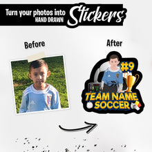 Load image into Gallery viewer, Personalized Stickers for Team Name Soccer
