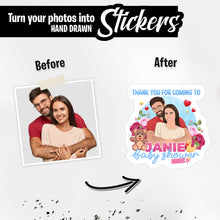 Load image into Gallery viewer, Personalized Stickers for Thank You for Coming Baby Shower Name
