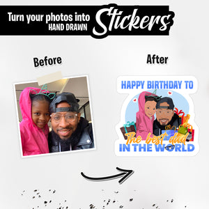 Personalized Stickers for Thanks for Happy Birthday to The Best Dad in The World