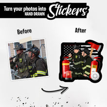 Load image into Gallery viewer, Personalized Stickers for Thin Red Line Firefighter Flag
