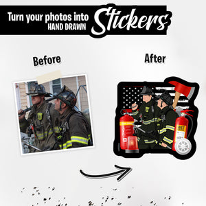 Personalized Stickers for Thin Red Line Firefighter Flag