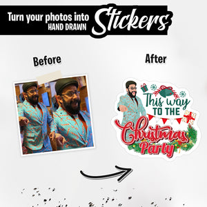 Personalized Stickers for This Way to The Christmas Party