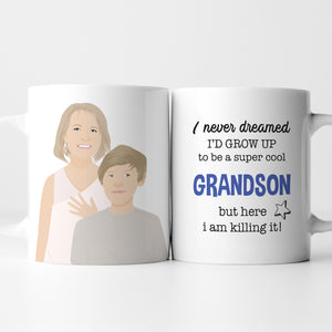 Personalized Super Cool Grandson Mugs