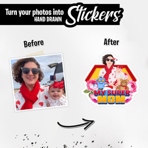 Personalized Super Mom Gift Stickers Sets