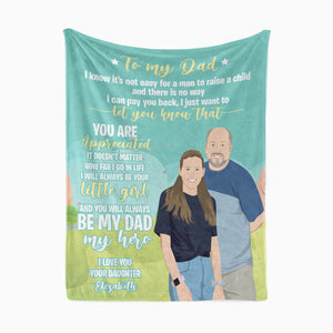 Personalized To My Dad fleece blanket from daughter