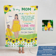 Load image into Gallery viewer, Personalized To My Mom fleece blanket from daughter
