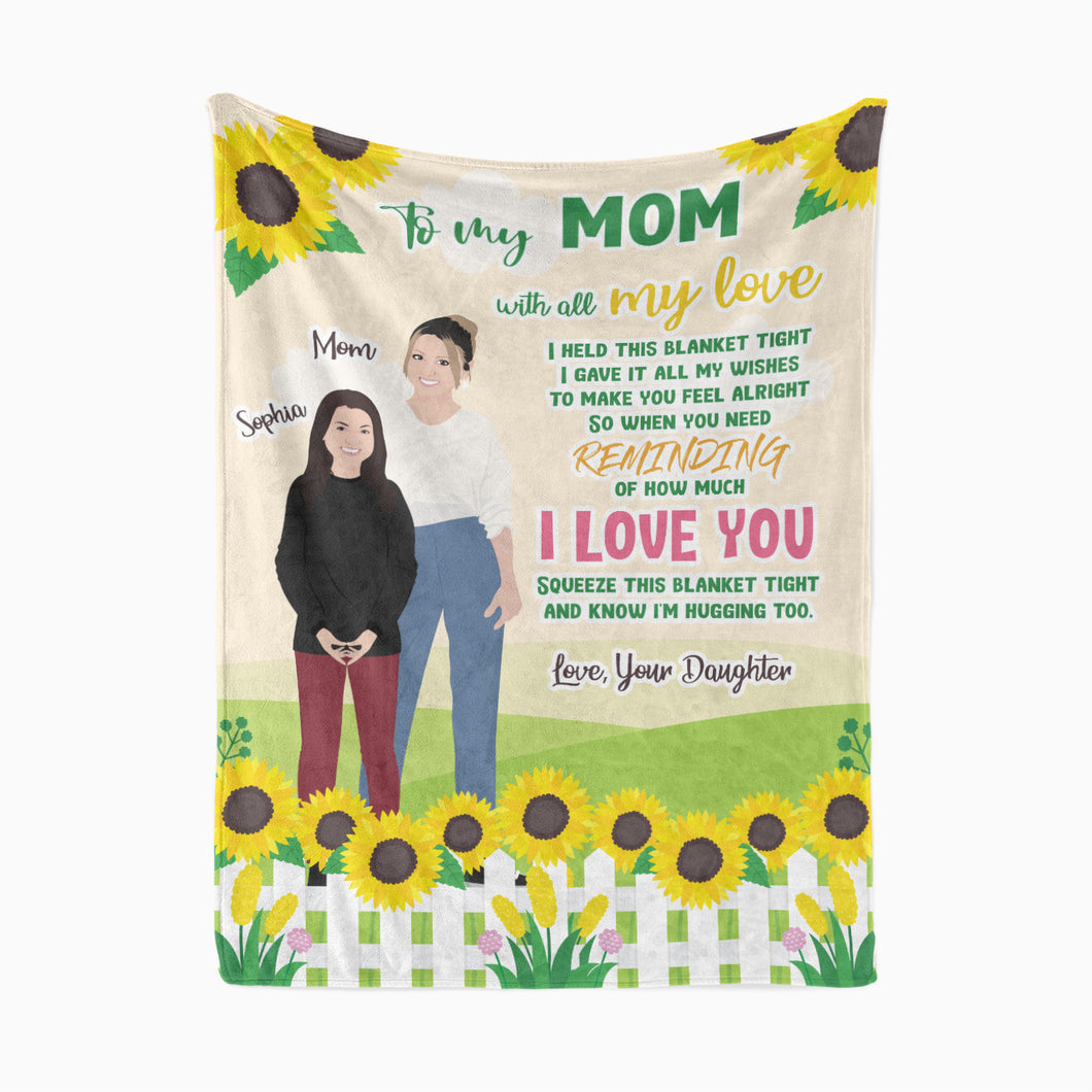 Personalized To My Mom throw blanket from daughter
