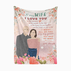 Personalized To My Wife Letter throw blanket