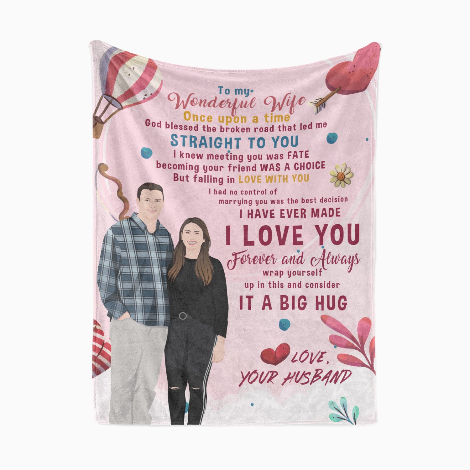 Sweet and Fun Personalized Blanket for Wife