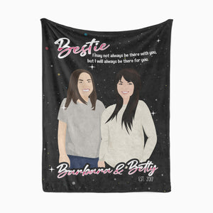 Personalized bestie BFF throw blanket with names