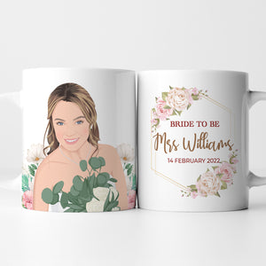 Personalized bride and groom coffee mugs