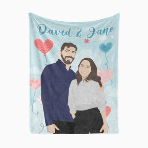 Personalized couples and name fleece blanket