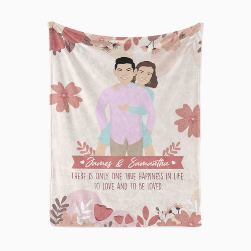 Personalized couples pictures throw blanket
