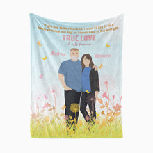 Load image into Gallery viewer, Personalized couples throw blanket with names
