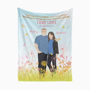 Personalized couples throw blanket with names