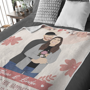 Personalized couples throw blanket with pictures