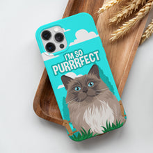 Load image into Gallery viewer, Purrfect custom hand drawn cat photo phone case personalized
