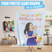 Load image into Gallery viewer, Personalized custom throw blanket for your first mother’s day
