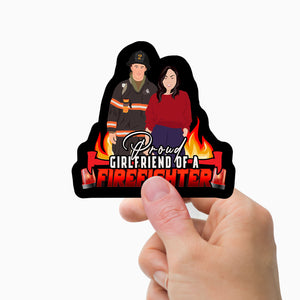 Personalized firefighter girlfriend Stickers Personalized