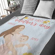 Load image into Gallery viewer, Personalized first mother’s day fleece blanket
