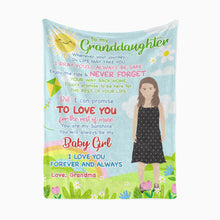 Load image into Gallery viewer, Personalized granddaughter fleece blanket from grandma
