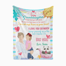 Load image into Gallery viewer, Personalized granddaughter throw blanket from Nana

