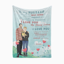 Load image into Gallery viewer, Personalized hand drawn photo blanket for husband
