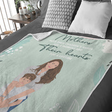 Load image into Gallery viewer, Personalized illustration hand drawn fleece blanket for Mother’s day
