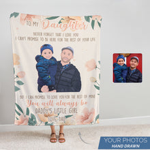Load image into Gallery viewer, Personalized sherpa blanket from dad to daughter
