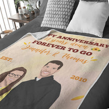 Load image into Gallery viewer, Personalized throw blanket for 12th anniversary
