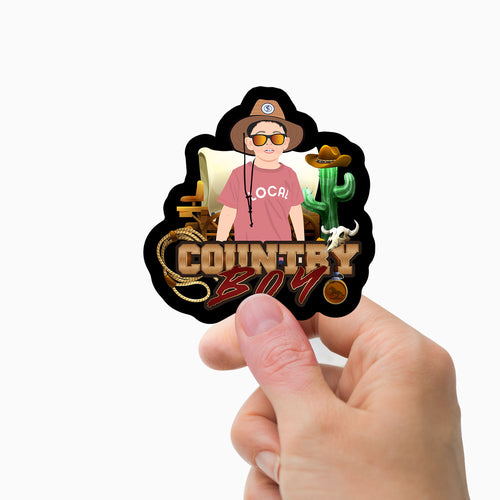 Personalzied country boy  Stickers Personalized