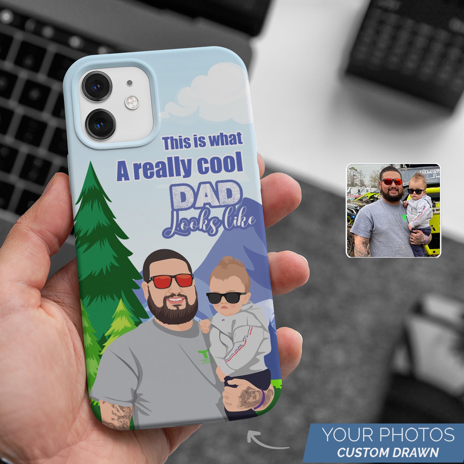 Cool Dad Phone Case Personalized – Personalized Drawing Gifts