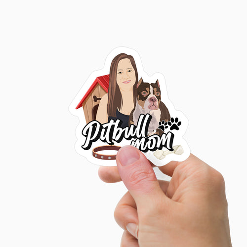 Pitbull Mom Stickers Personalized
