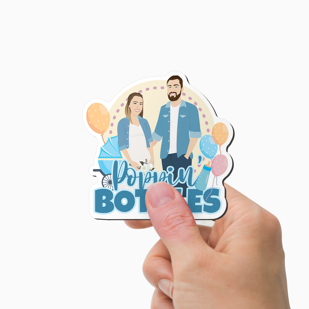 Poppin Bottles Baby Magnets Personalized