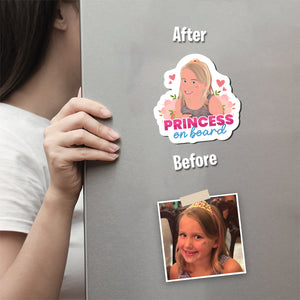 Princess on Board Magnet designs customize for a personal touch