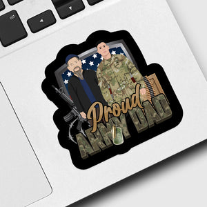 Proud Army Dad Sticker designs customize for a personal touch