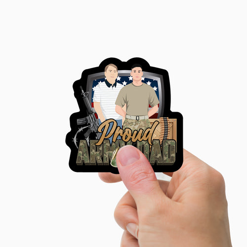 Proud Army Dad Stickers Personalized